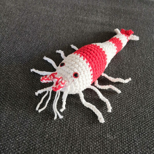 SHRIMP tutorial - red crystal - beginner crochet - Amigurumi pattern, french - tutorial