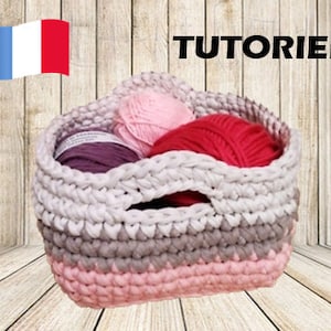 Tutorial – pattern - model – boss - In French - Textile yarn basket - tutorial - crochet