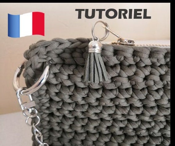 Tutoriel SAC A MAIN pochette fil textile crochet - Etsy Canada