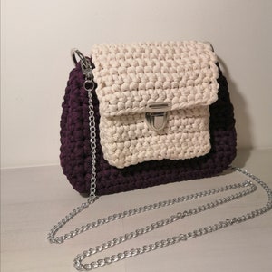 HANDBAG tutorial - textile yarn - beginner crochet - pattern in French - tutorial