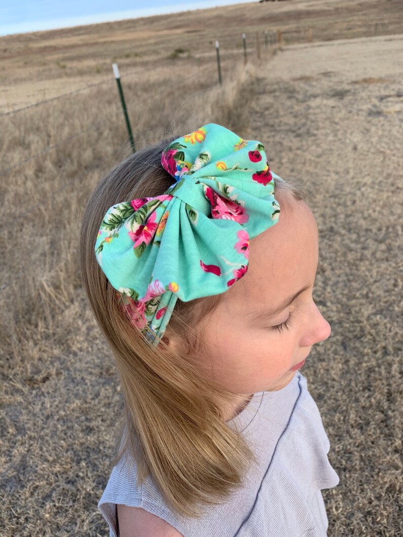 Mint floral headwrap Floral headband Tween girl headband Etsy