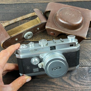 Vintage 1950s FOCA Film Camera Unused with OPL Oplar Lens 1:2.8 F=5cM Original Leather Case Made in France Collectors Old Film Camera Gift