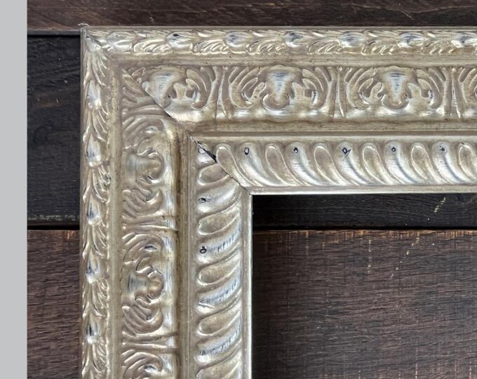 14x13 Frame Vintage Silver Frame Ornate Wooden Picture Frame Horizontal or Portrait ...