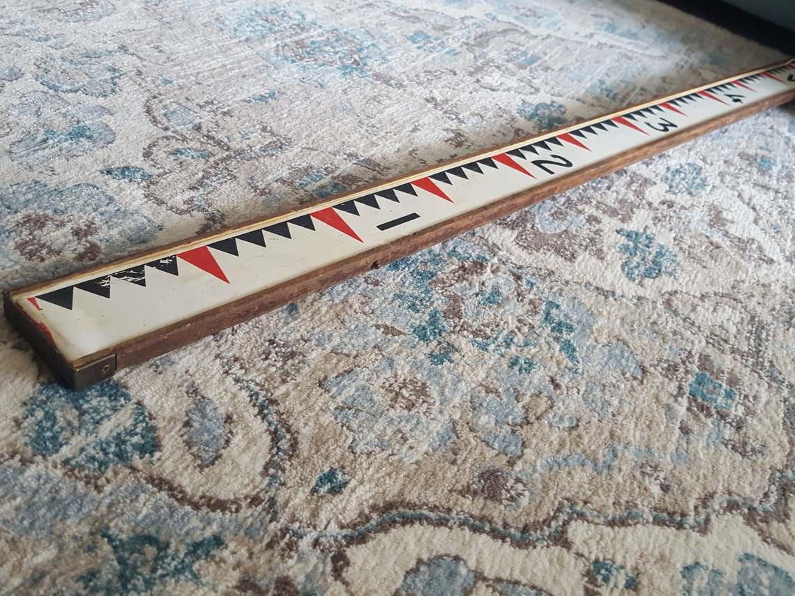 Vintage 12 Foot Wooden Surveying Ruler Surveyor Stick Etsy