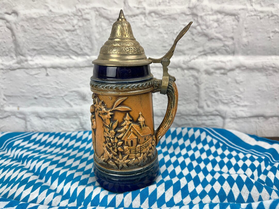 Vintage German DBGM Beer Stein Handled Design in Relief Small Etsy