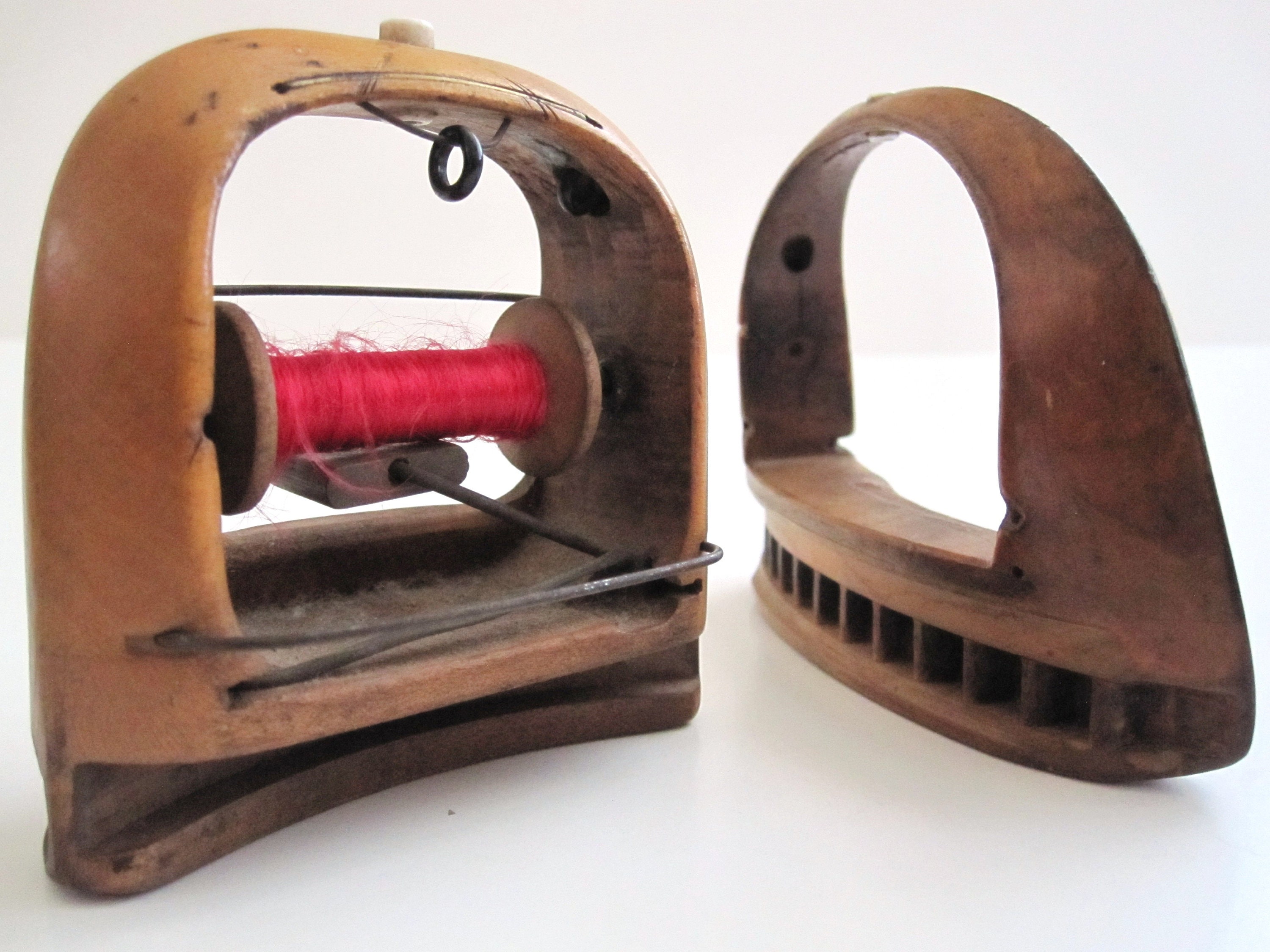 Antique Wood Bobbins Set of 2 Rare Weaving Loom Bobbin Vintage | Etsy