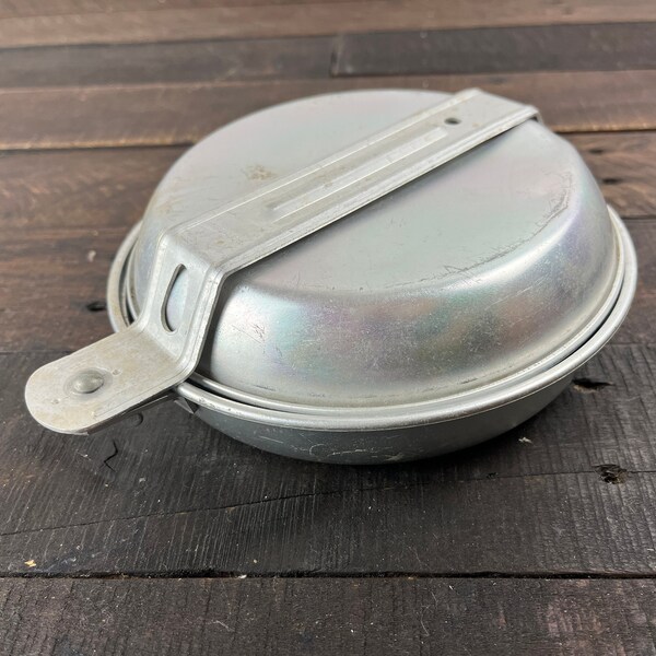 MIL-TEC French military-style mess kit stainless steel campfire cookware pan lid