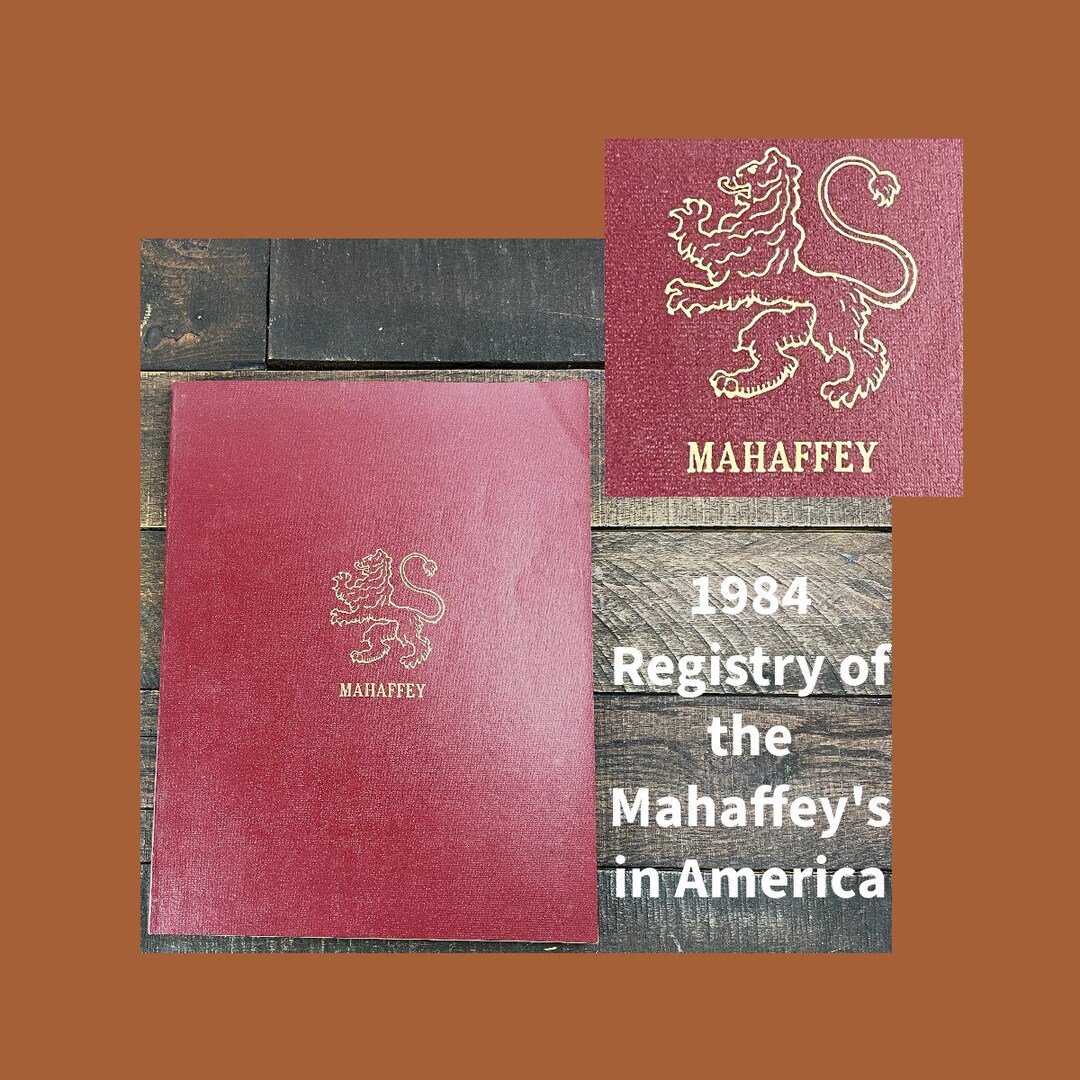 Vintage Mahaffey Registry 1984 Complete Registry of Mahaffey's in