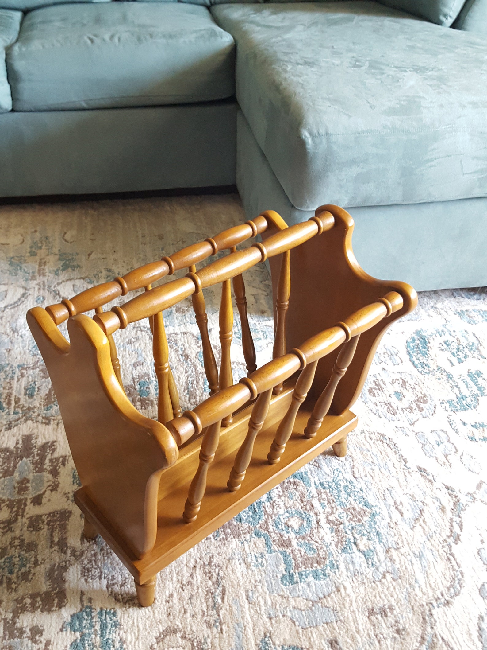 Vintage Wooden Magazine Rack by Authentic Furniture Products Etsy