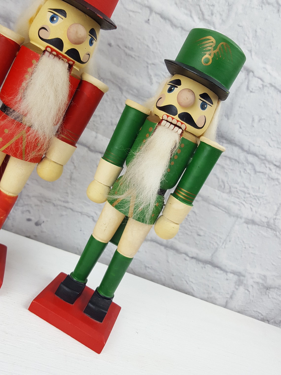 Vintage 10 Nutcracker Ornaments Set of 3 Wooden Hand Etsy