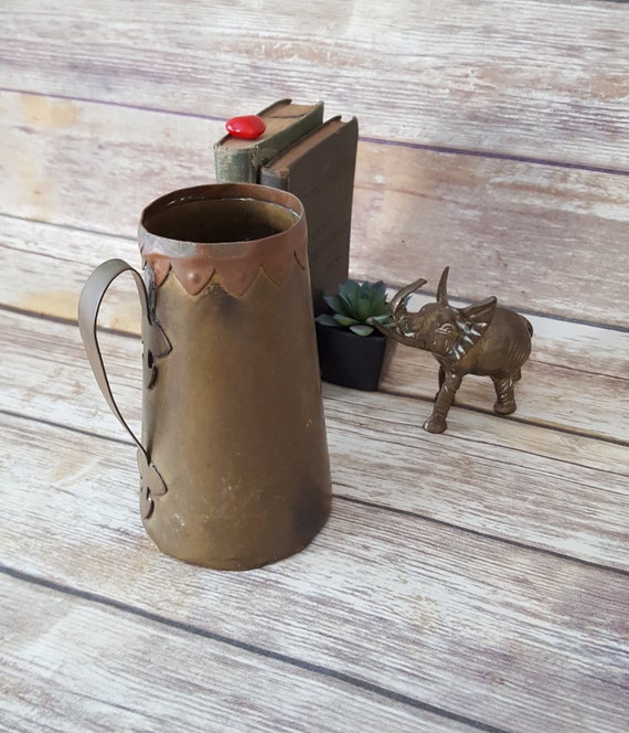 Vintage Brass Copper Tankard Brass Blake Beer Mug Primitive Etsy