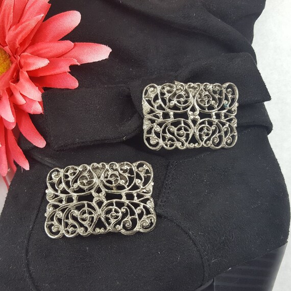 Vintage Boot Buckle Shoe Clips Scarf Slide Access… - image 6