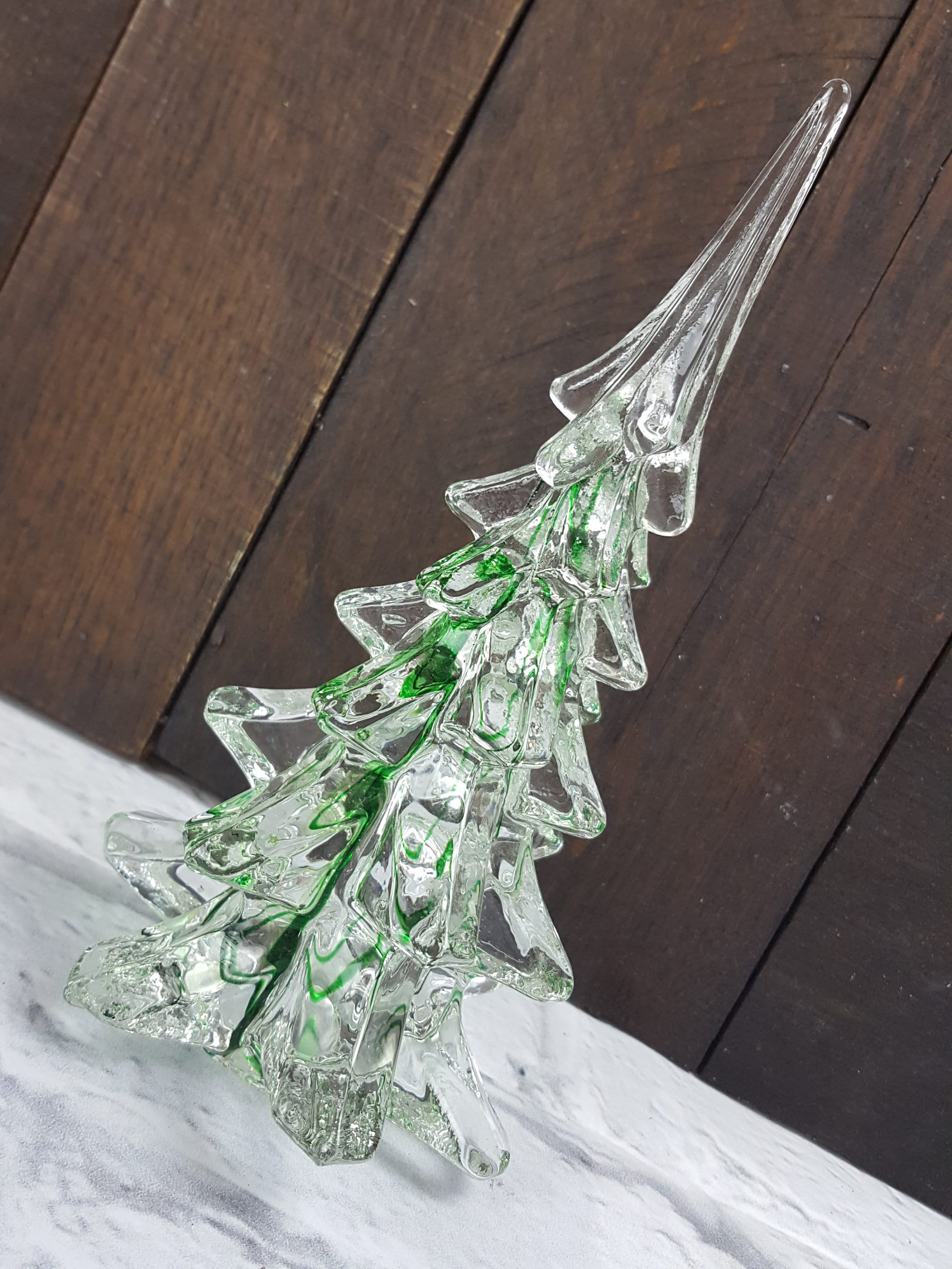Vintage Crystal Pine Tree Collectible Art Glass Sculptures Etsy