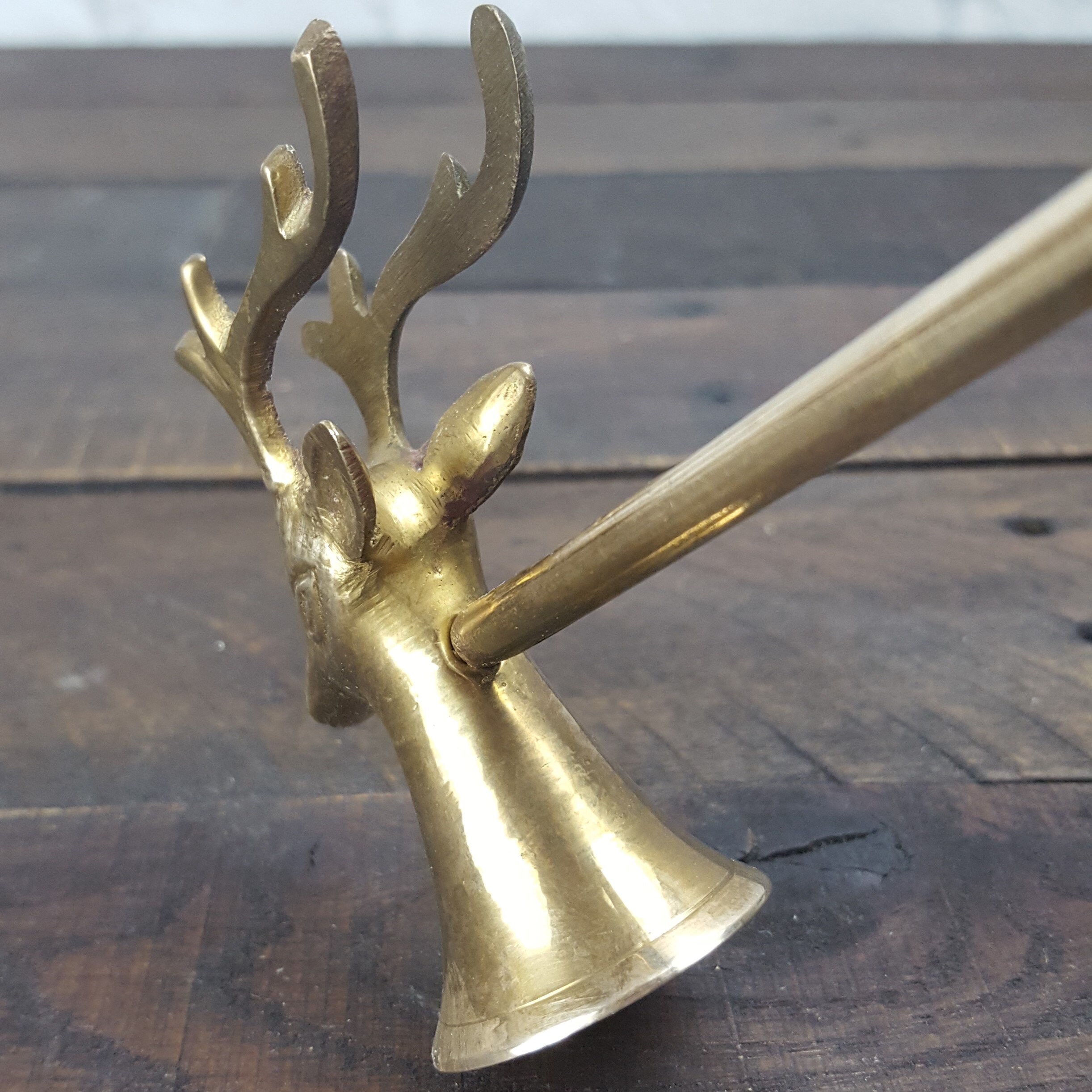 Vintage Brass Deer Head Candle Snuffer Gold Flame Snuffer Etsy