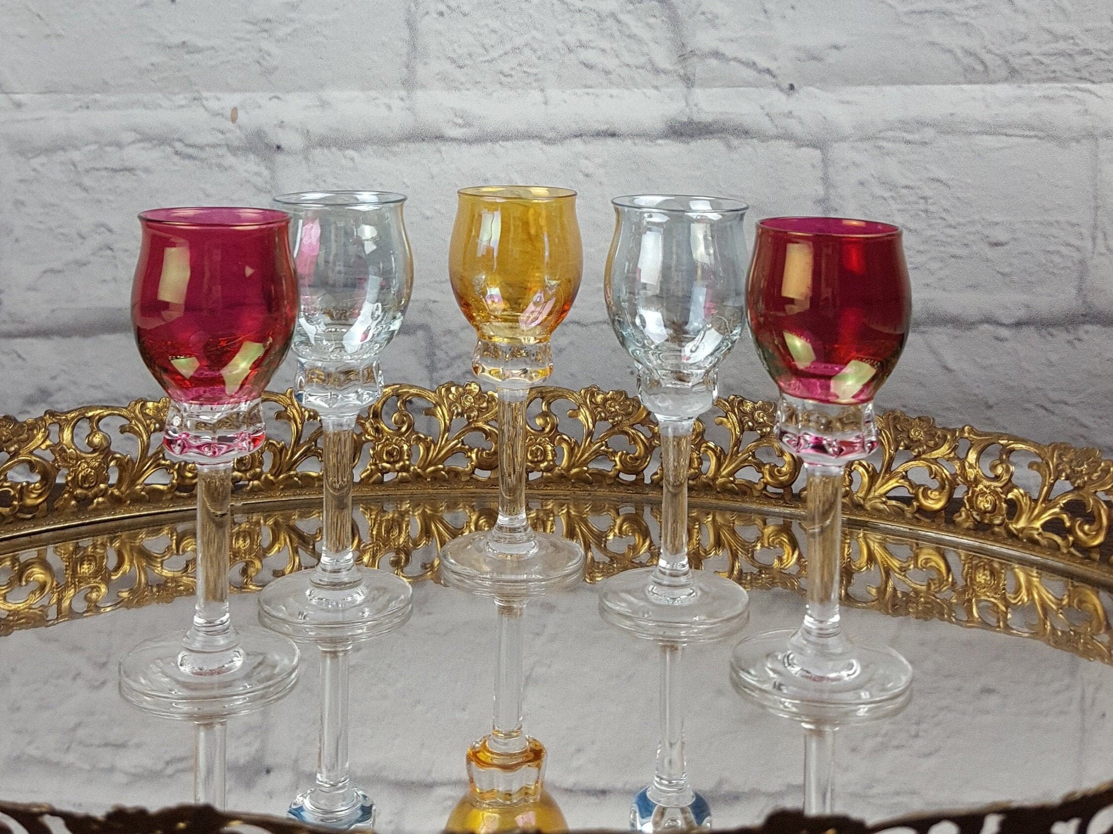 Vintage Cordial Glasses Set of 5 Made in Italy 1960s Retro Etsy