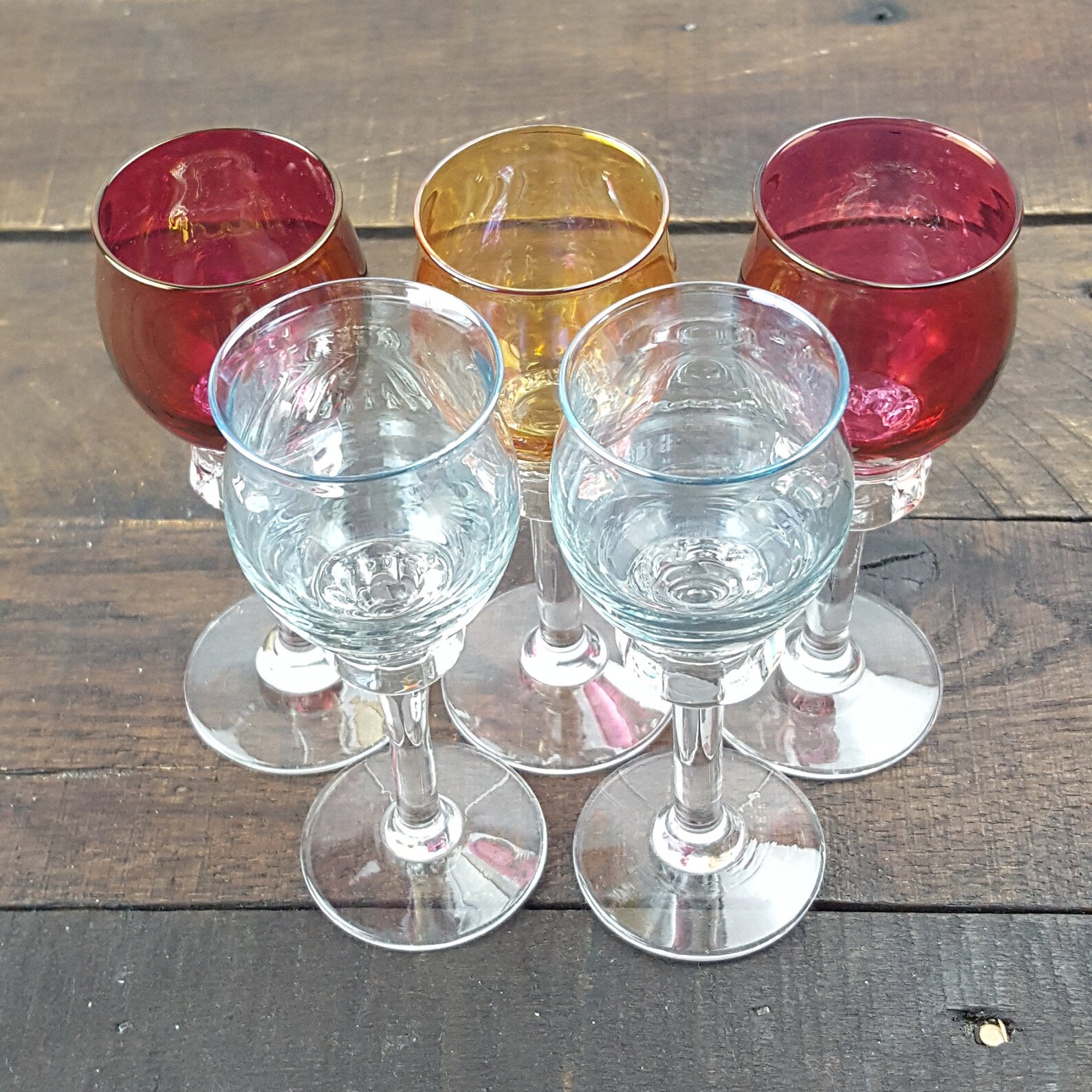 Vintage Cordial Glasses Set of 5 Made in Italy 1960s Retro Etsy