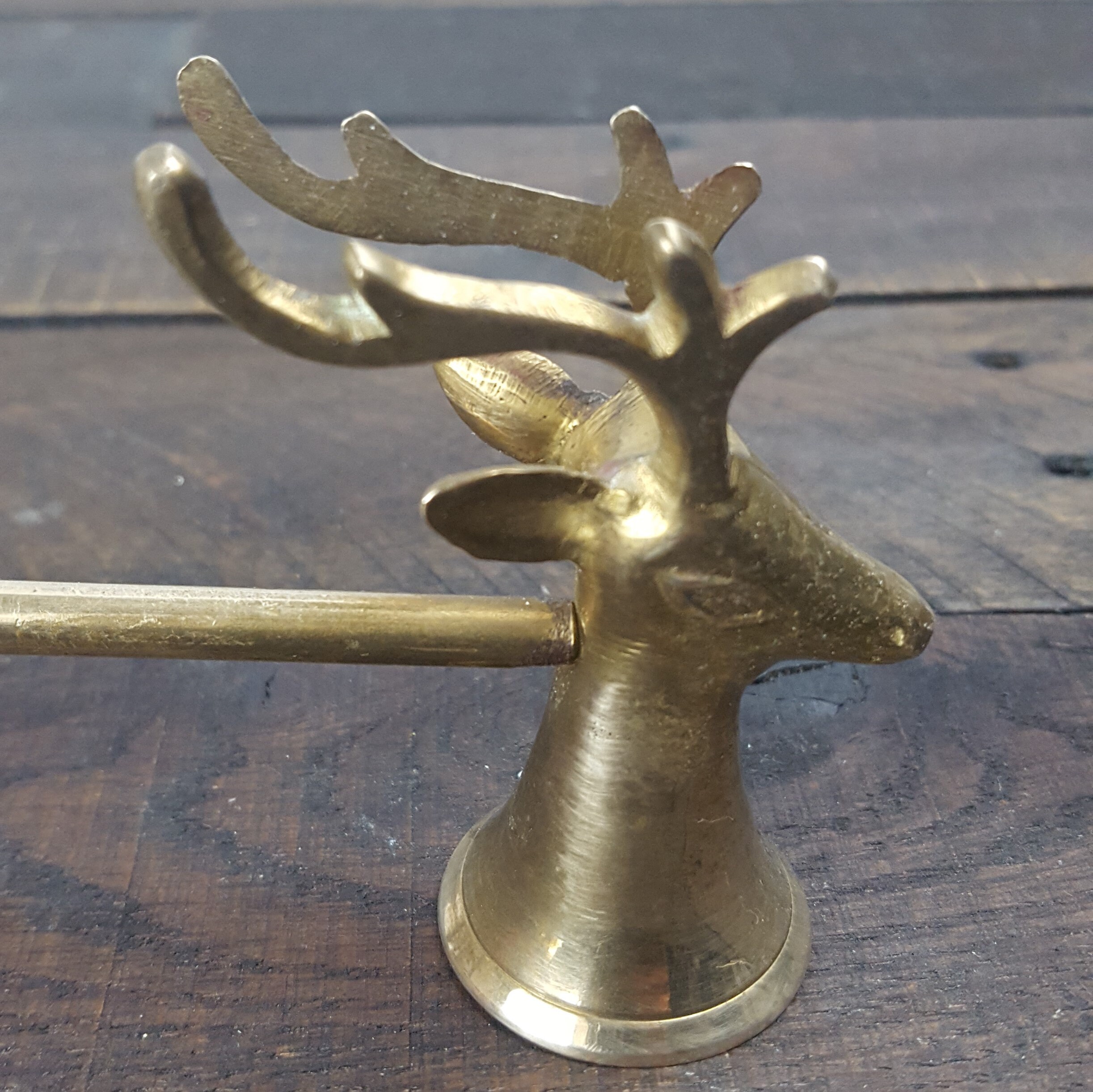 Vintage Brass Deer Head Candle Snuffer Gold Flame Snuffer Etsy
