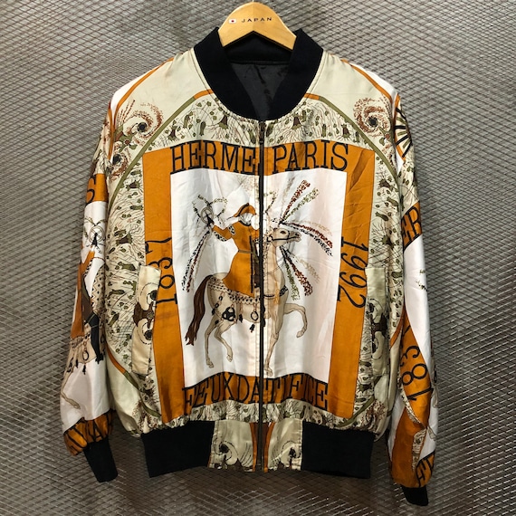 Vintage Hermes Silk Bomber Jacket