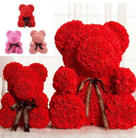 40cm large handmade rose teddy bear elegant foam birthday Etsy