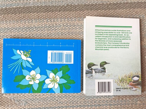 Set Of 2 Rocky Mountain Field Guides Vintage Nature Books Bird And Wildflower Identification Guide Small Pocket Reference Book - 
