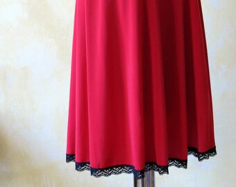 Buy 2 pieces for 50% sale! - Red Elegant Bordered Tango Skirt with Black Lace