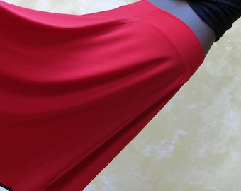 Buy 2 pieces for 50% sale! - M Black Asymmetrical Bordered Tango Skirt Soft and Flowy