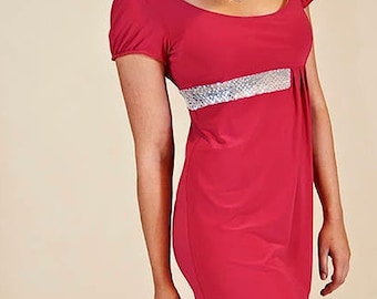 Buy 2 pieces for 50% sale! - Pink Elegant Tango Dress with Silver Belt Wedding Dress for Bridesmaid