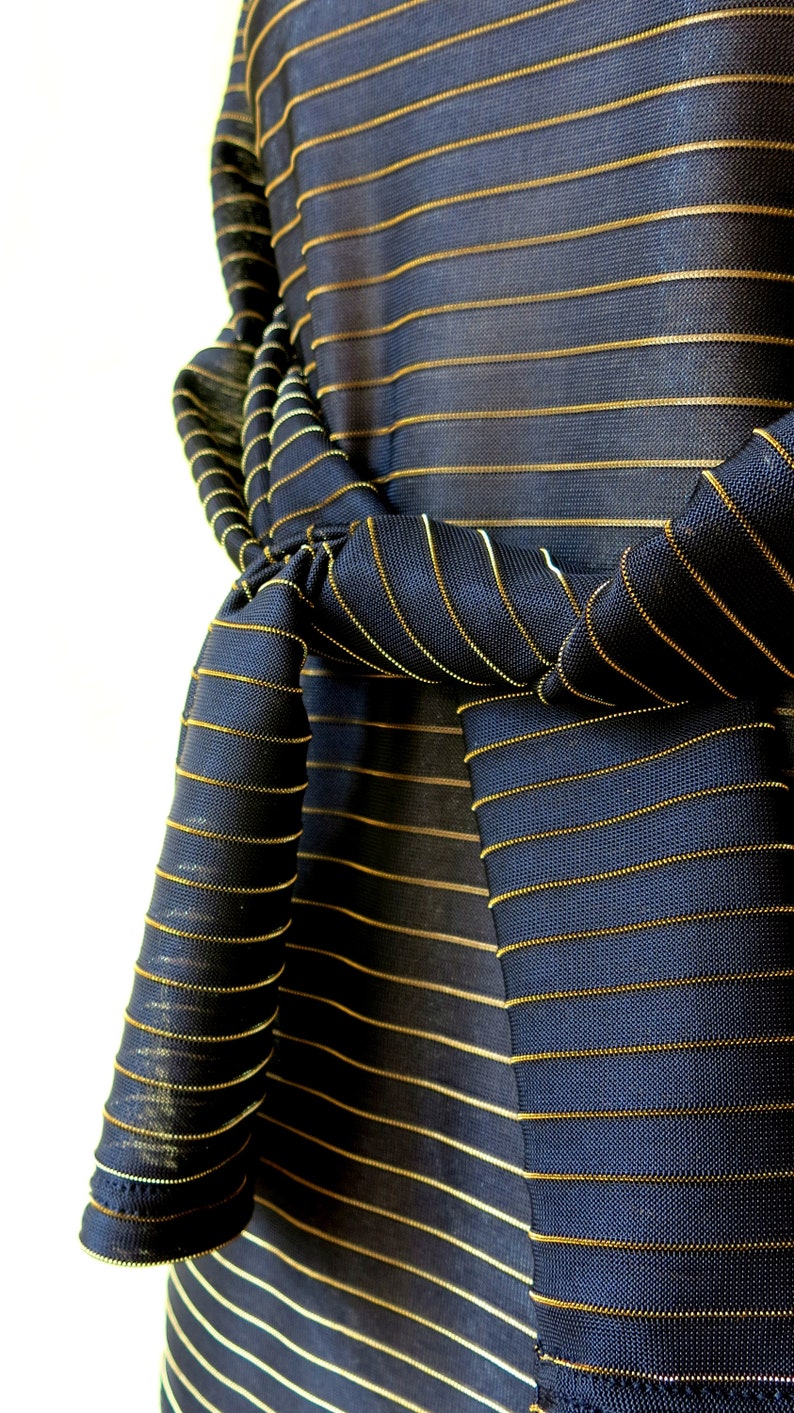 Black Golden Striped Long Sleeved Top Transparent Back Etsy