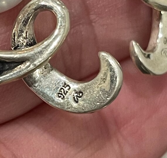 Sterling Silver Pearl, Ruby And Marcasite Earring… - image 5