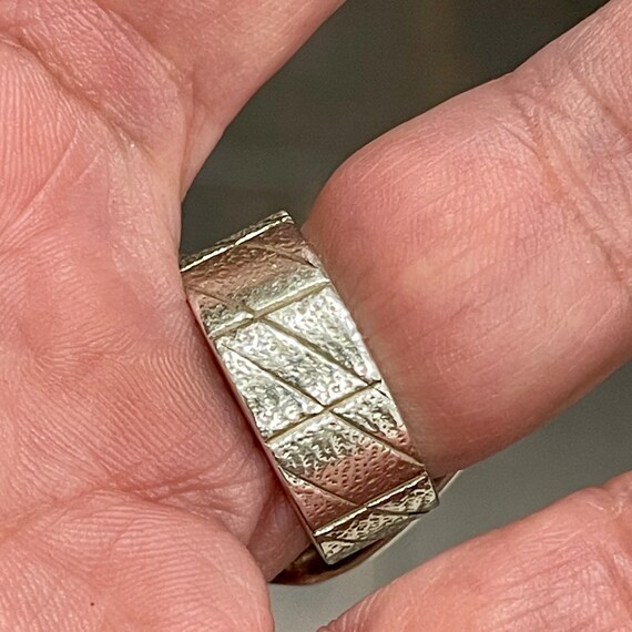 Vintage Estate Ammolite Ring In Sterling Silver A… - image 3