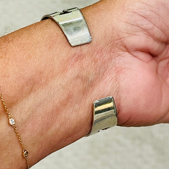 Sterling Silver Amethyst Bracelet Cuff Made By De… - image 4
