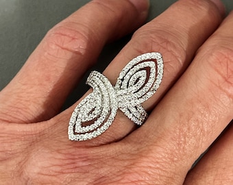 Sterling Silver Statement Cubic Zirconia Ring