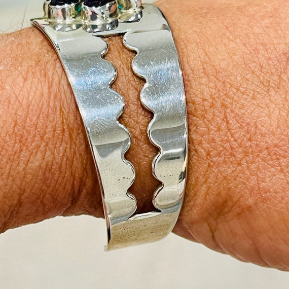 Sterling Silver Amethyst Bracelet Cuff Made By De… - image 5