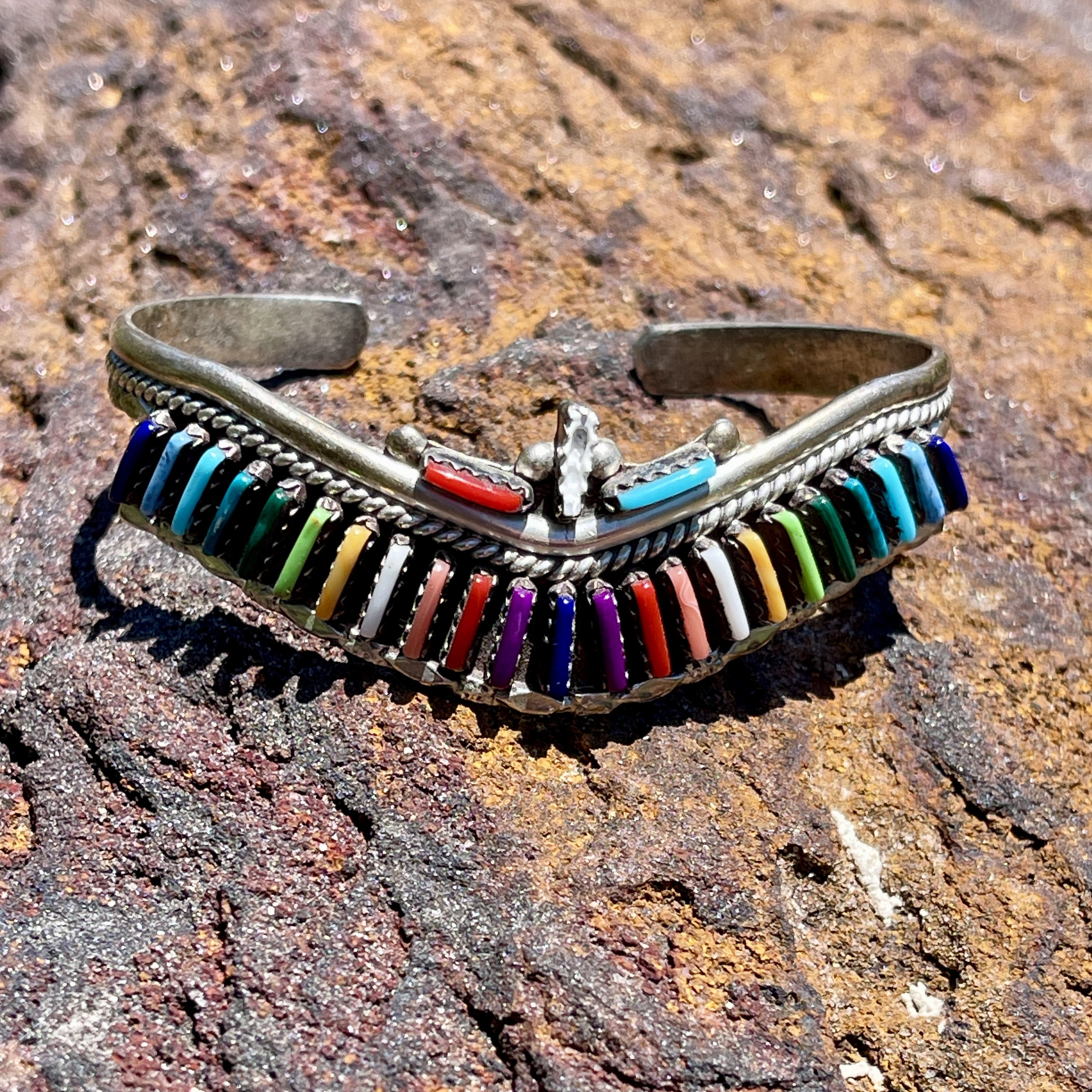 Midnight Space Kachina Turquoise Gaspeite Navajo Sterling Native American Jewelry Silver Bracelet Midnight Space Kachina Turquoise Gaspeite Navajo Sterling Native American Jewelry Silver Bracelet