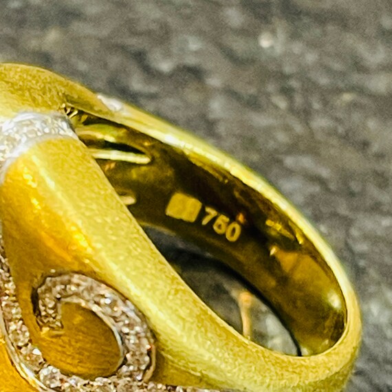 Designer 18Kt Wide Yellow Gold Diamond Band - image 6