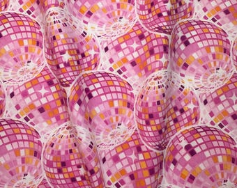 Fat Quarter | Pink Disco Balls Cotton Fabric