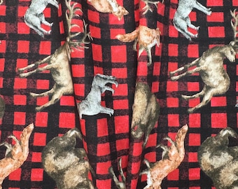 Half Yard | Forest Animals Bear Deer Fox and More Cotton Fabric