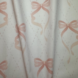 Fat Quarter | Pink Bow Ribbons Cotton Fabric | Coquette Girly Girl