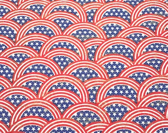 Fat Quarter | American Red White And Blue Flags Cotton Fabric