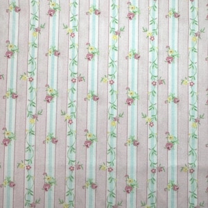 Fat Quarter | Floral Stripe Cotton Fabric