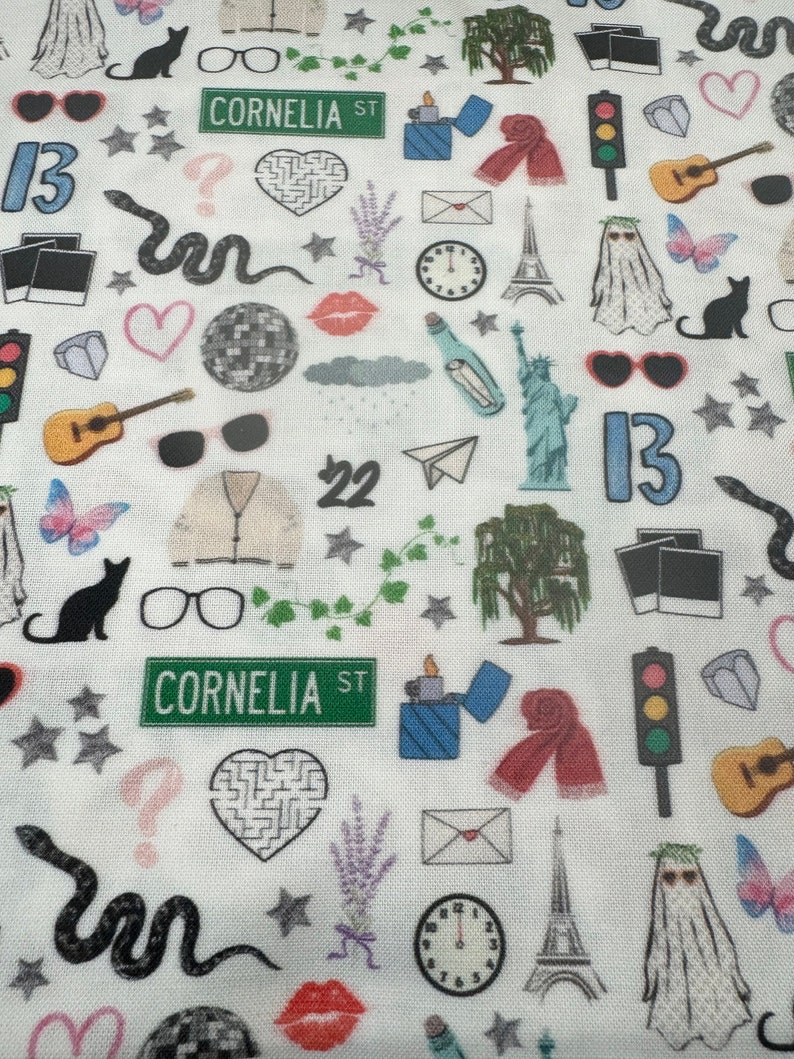 Icons Symbols Fabric 100 Cotton fat Quarter Rep Lover Red Albums Etsy