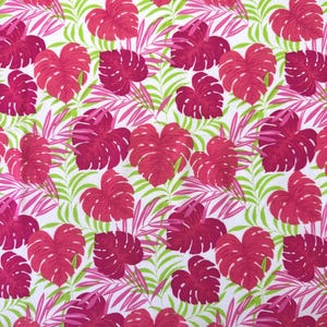 Fat Quarter | Palm Monstera Leaves Tropical Cotton Fabric | Hawaii Beach