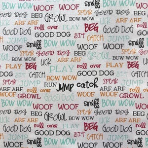 Fat Quarter | Good Dog Pet Themed Cotton Fabric
