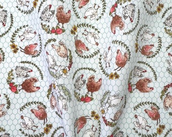 Fat Quarter | Chickens, Hens and Roosters Cotton Fabric