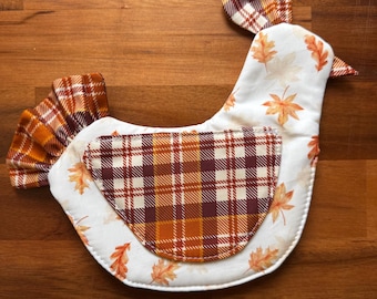 Autumn Chicken Oven Mitt | Pot Holder | Fall Kitchen Decor