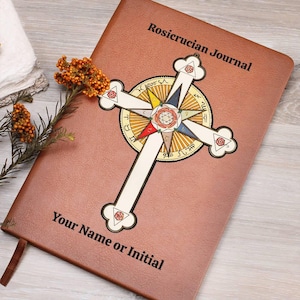 Rosicrucian Vegan Leather Journal: Personalized Rosy Cross Notebook Spiritual Journaling Rosicrucian Study image 9