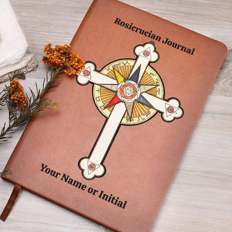 Rosicrucian Vegan Leather Journal: Personalized Rosy Cross Notebook Spiritual Journaling Rosicrucian Study image 9
