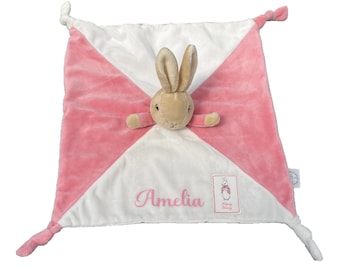 Personalised Flopsy Bunny Comforter | Custom Baby Blanket with Name | Newborn Keepsake Gift | Baby Shower Present