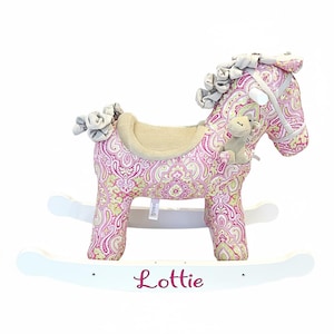Personalised Rocking Horse with Toy Horse – Pixie & Fluff | 9 Months+ | Baby Girl Gift | Toddler Keepsake | Christening Present