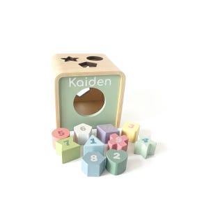 Personalised Wooden Shape Sorter Cube | Name Puzzle Cube, First Birthday Gift, Personalised Toys, Montessori Toy